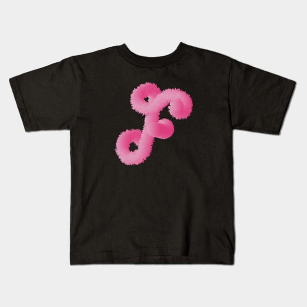 F Pink Animal Initials Kids T-Shirt by desingmari